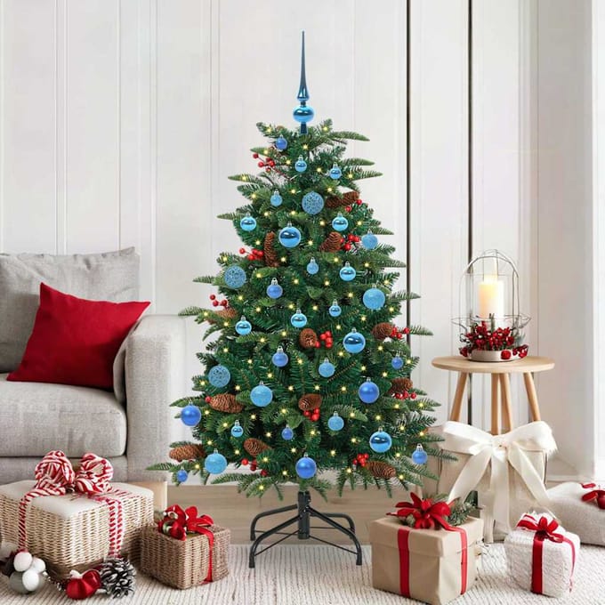 vidaXL - Kunstkerstboom - Groen - 150 - cm - PVC - en - Metaal - en - Plastic