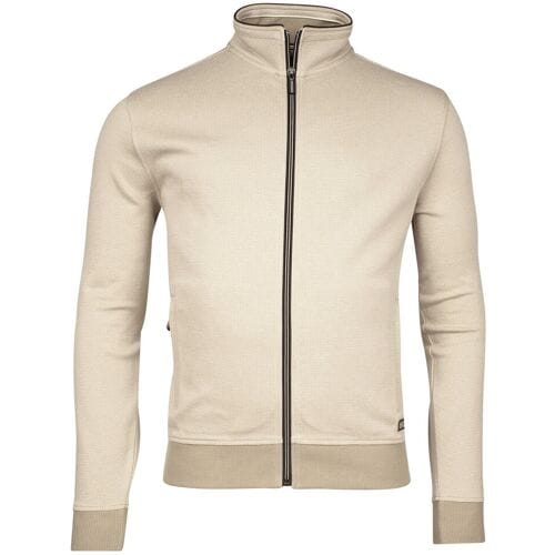 Baileys Vest Sweat Cardigan Zip Yarn Dyed Jacquard Doubleface Interlock Cashew / male