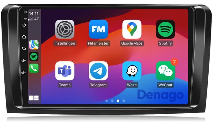 CarPlay autoradio geschikt voor Mercedes ML W164 & GL X164 | 2005 t/m 2012 | Android 16 | Draadloos Apple CarPlay & Android Auto | 2GB + 32GB | QuadCore processor | Denago DNG-A189 | 2025 model | Bluetooth & Wifi