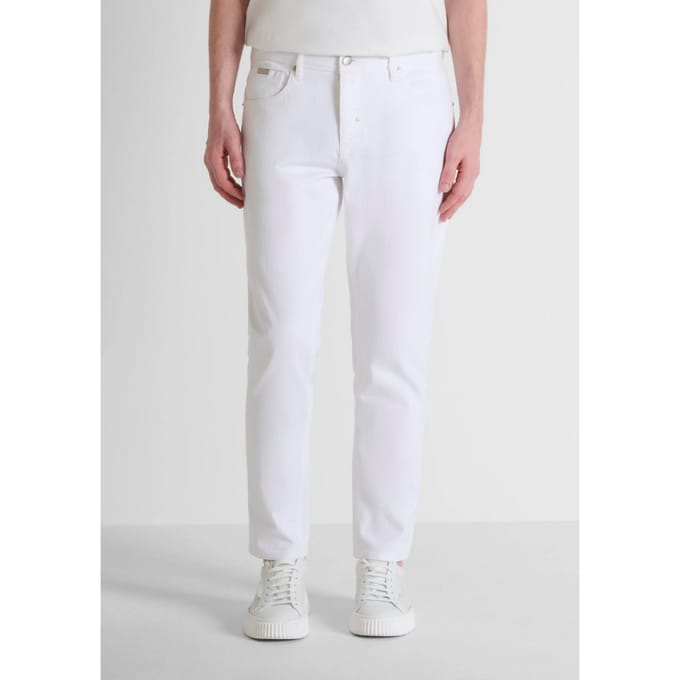 jeans slim fit man cream