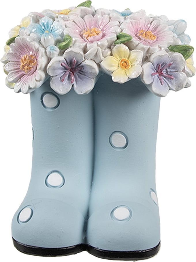 Clayre & Eef Decoratie Beeld Laars 10x10x12 cm Blauw Kunststof
