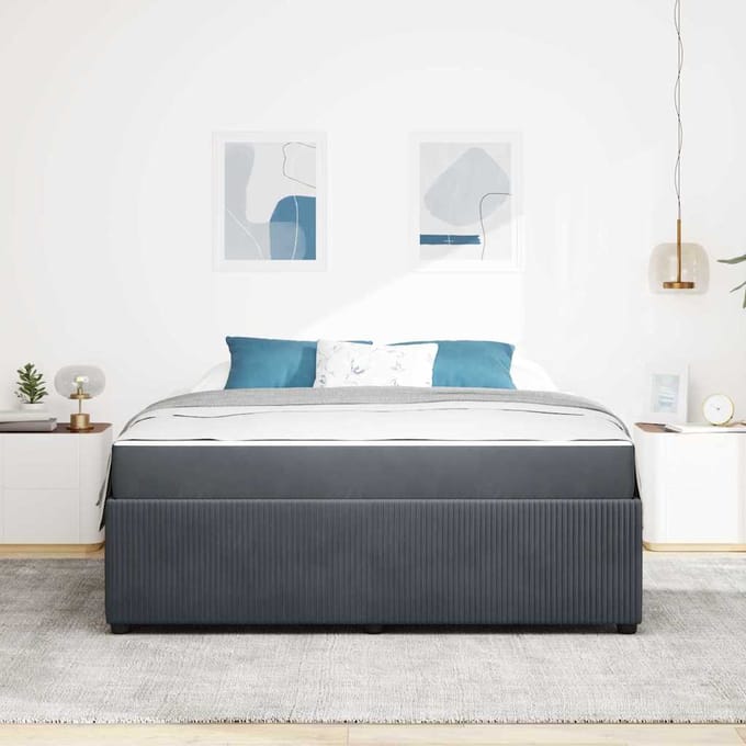 vidaXL - Bedframe - Donkergrijs - 180 - x - 200 - cm - Stof