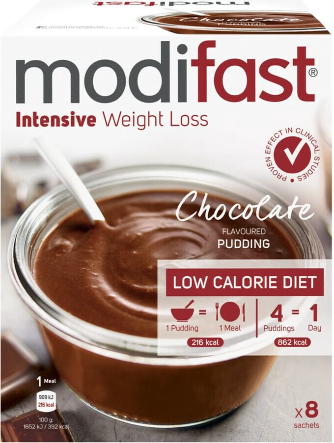 Modifast Intensive Pudding Chocolade - 8 x 8 x 55 gr - Voordeelverpakking