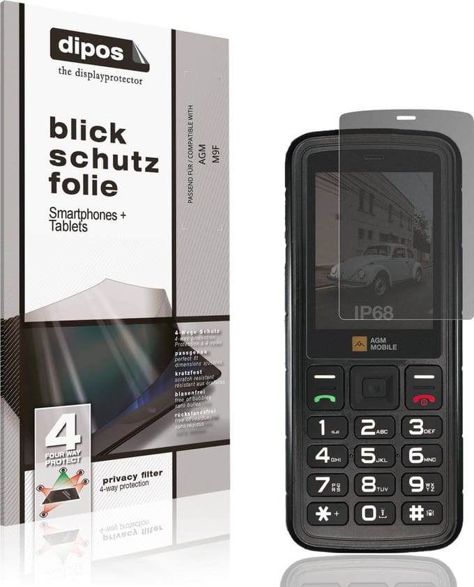 dipos – Matte Privacy Screenprotector geschikt voor AGM M9F | Anti-Spy Beschermfolie