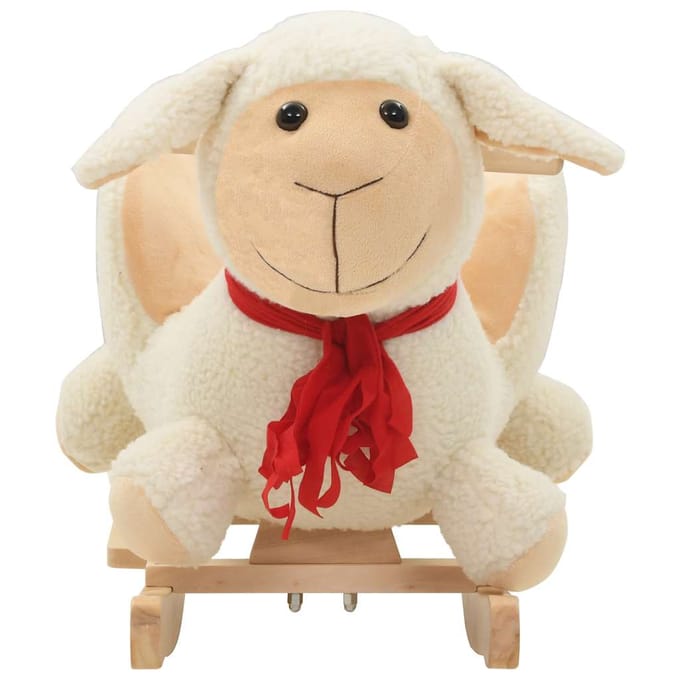 vidaXL Hobbeldier schaap met rugleuning 60x32x50 cm pluche wit