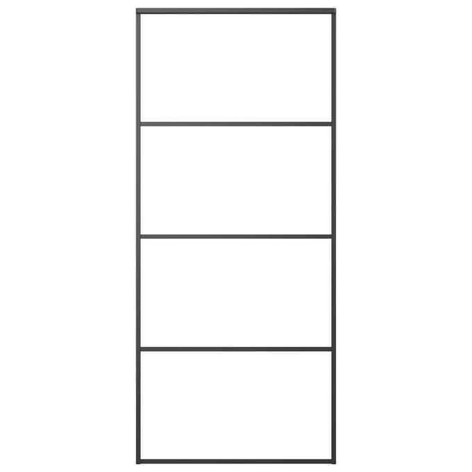 vidaXL - Schuifdeur - 90x205 - cm - aluminium - en - ESG-glas - zwart