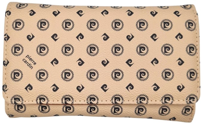 Pierre Cardin Portemonnee - Beige - Logo patroon
