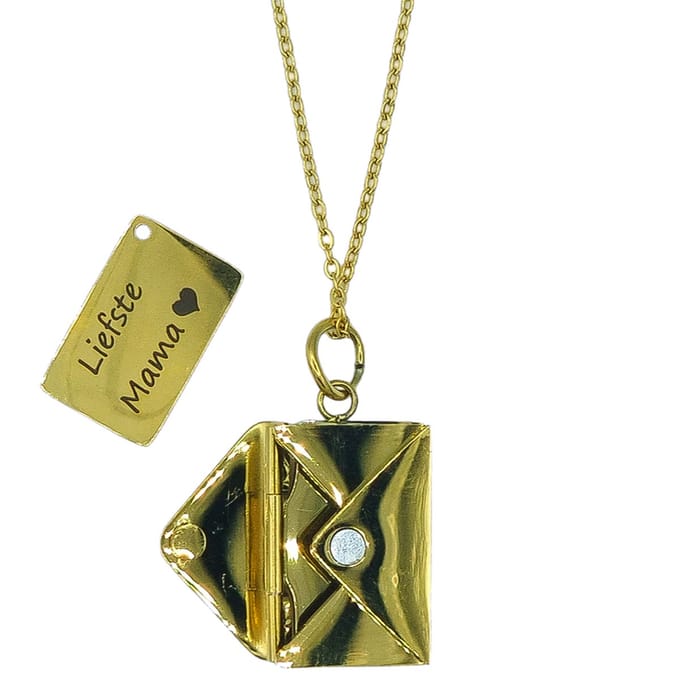 Moederdagcadeau: Ketting met Envelop Hanger en "Liefste Mama" Brief
