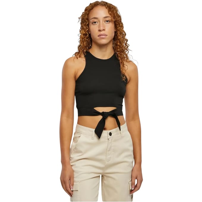 Dames tanktop met dubbele sluiting en strikjes Urban Classics