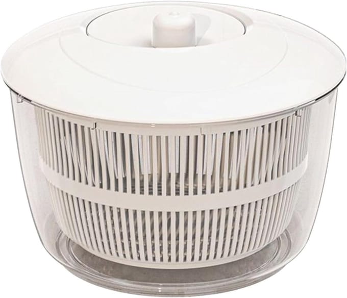 Fruit Spinner - Groente Wasmachine - Salade Bereiden - Hand Crank Bediening - 25 cm - Wit