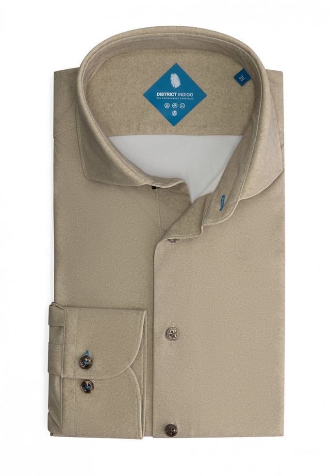 District Indigo Performance Overhemd Beige (7.32.025.742 - 346)