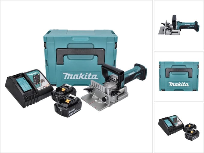 Makita DPJ 180 RFJ accu-groeffrees 18 V 100 mm + 2x accu 3,0 Ah + oplader + Makpac