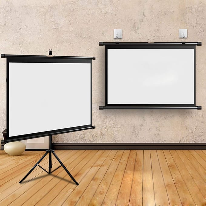 Projectiescherm Statief - Mobiel Scherm - Thuisbioscoop Presentaties - 178 Graden Kijkhoek - 60-120 Inch - Wit