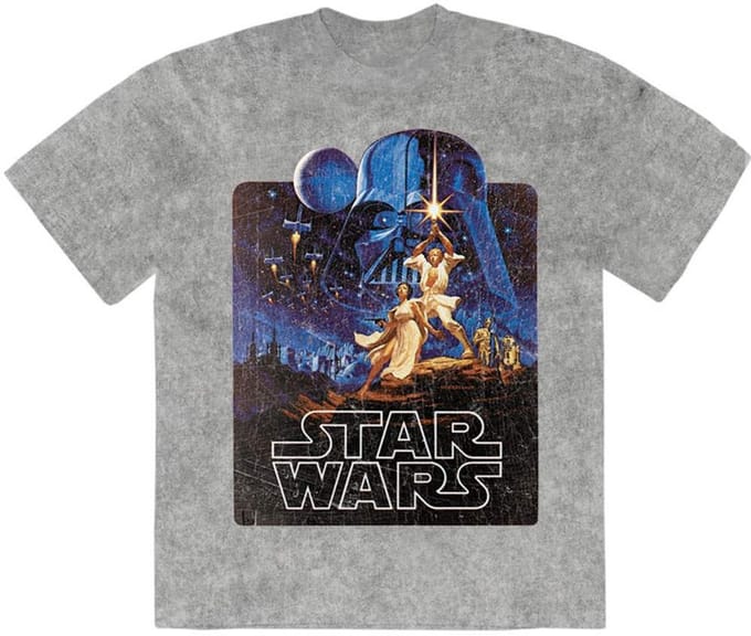 Disney Star Wars - Luke & Leia Pose Heren Tshirt - S - Grijs