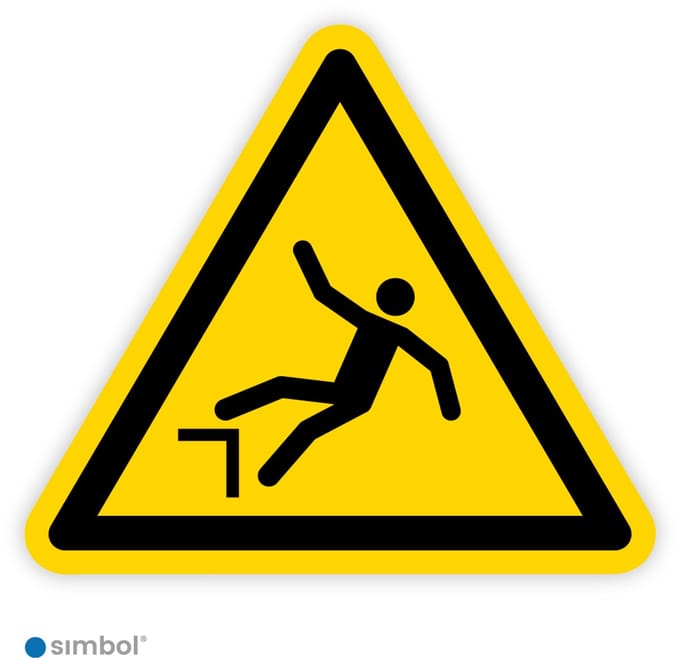 Simbol® - Stickers Vallen door hoogteverschil (W008) - Formaat ▲ 30 x 30 x 30 cm.