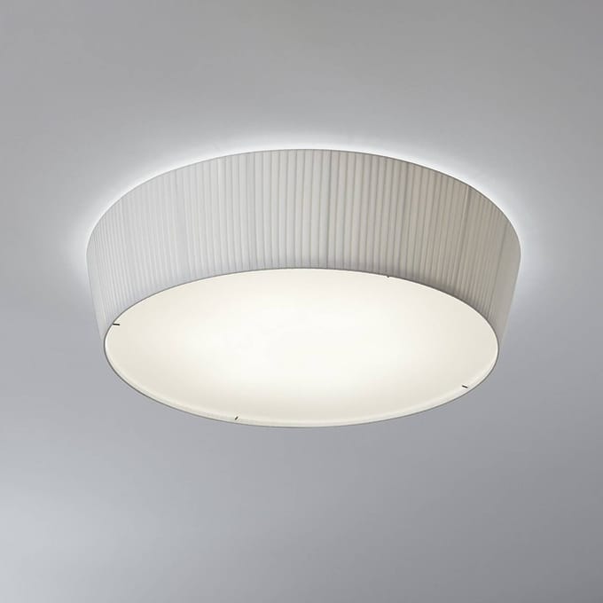 Bover LED plafondlamp Plafonet, Ø 60 cm, wit, aluminium/stof