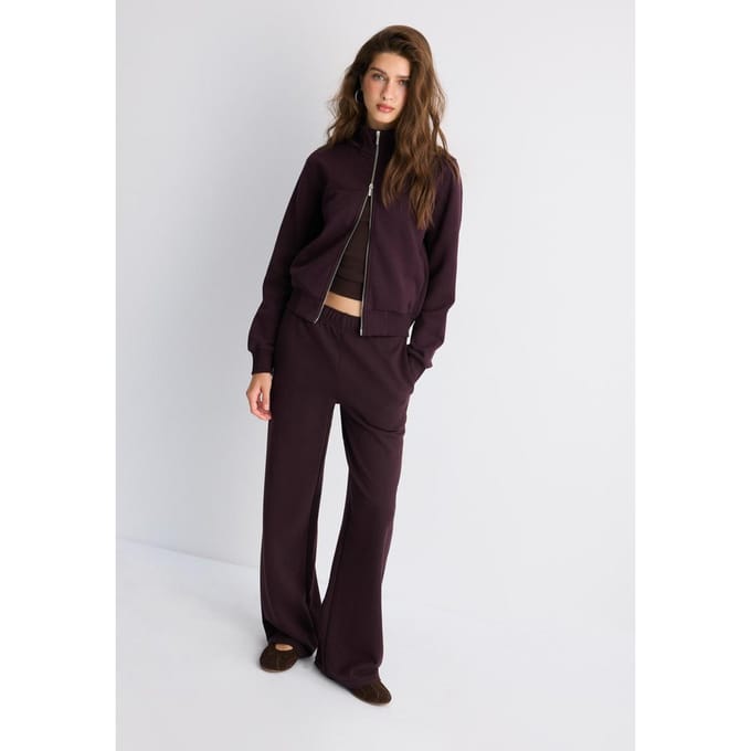 Stradivarius Wide-leg joggingbroek  Donkerpurper XXL