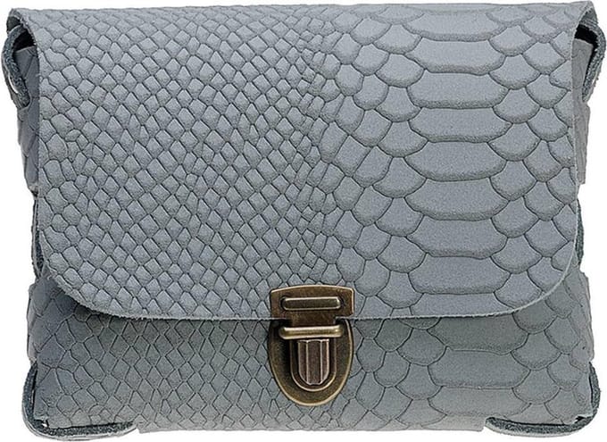 Elvy Tas Janus Croco  Crossbody - Lichtgrijs