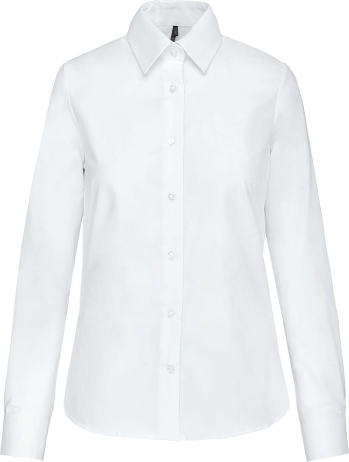 Kariban Dames Oxford blouse lange mouwen K534 - White - 4XL