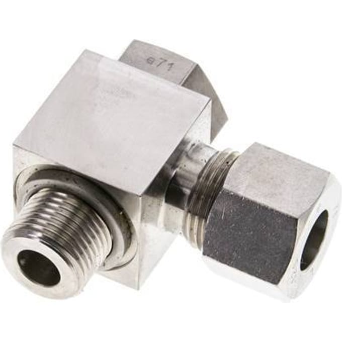 12S & M18x1.5 RVS Swivel Joint Snijringkoppeling Buitendraad 400bar Draaibaar ISO 8434-1