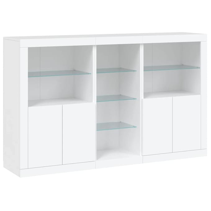 vidaXL - Dressoir - met - LED-verlichting - 162x37x100 - cm - wit