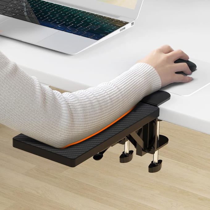Bureau Armsteun Zwart Ergonomisch Ontwerp Stevige Duurzame Klem-op Computer Armsteun voor Desktop Computer zwart
