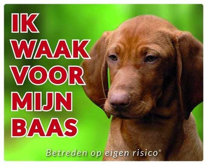 Vizsla Waakbord - Ik waak voor mijn baas