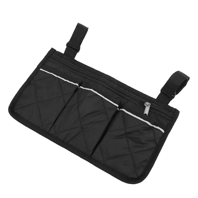 Draagbare Zijleuning Multi-Pocket Opbergtas Pouch met Reflecterende Strip(zwart ) black