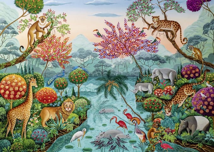 Heye puzzel Lagoon Paradise 1000 stukjes - exotische tuin puzzel.