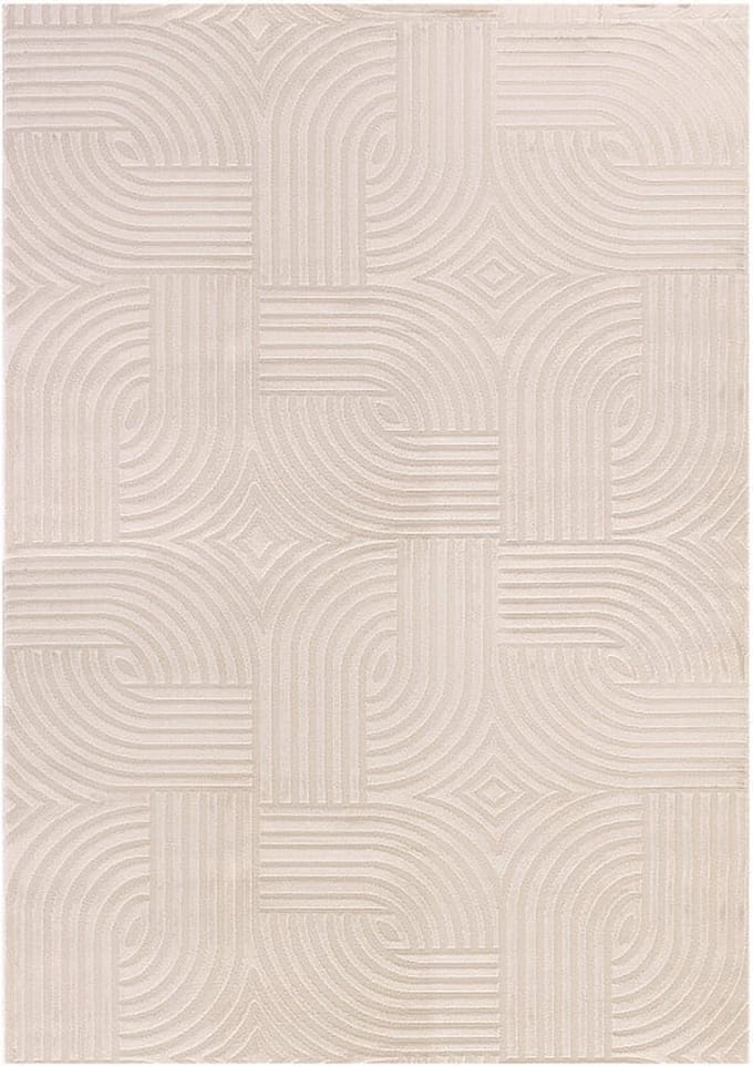 Flycarpets Cara Modern Japandi Architectura Vloerkleed - Beige - 80x250 cm