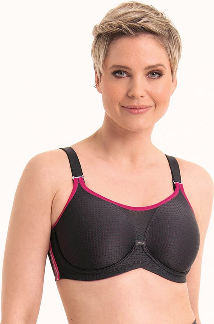 Anita - Performance WireX – Sport bh met beugel – Antraciet/Roze - 85E