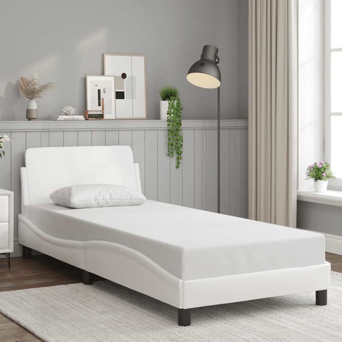 vidaXL - Bedframe - "Dover" - kunstleer - wit - 90x190 - cm