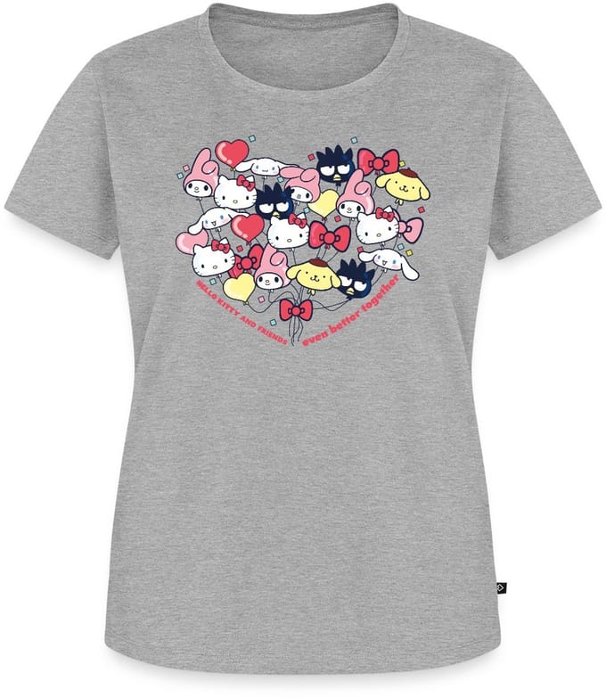Hello Kitty En Vrienden Ballonnen In Hartvorm Premium T Shirt Dames