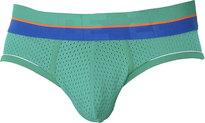 CODE 22 Bright Mesh Brief Green - MAAT S - Heren Ondergoed - Slip voor Man - Mannen Brief
