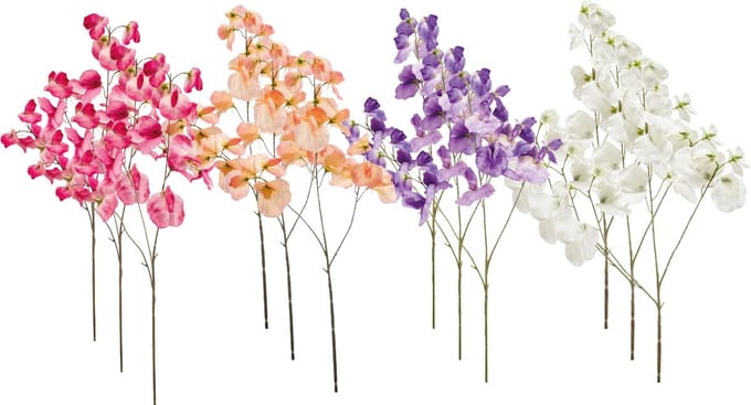 Emerald - Kunstbloem Pronkerwt 75cm - Set van 12 - Kunstplant voor binnen