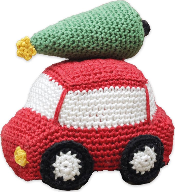 Hardicraft haakpakket kerstauto 12x11 cm - kerst haken decoratie.