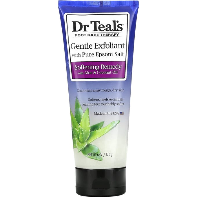 Dr. Teal's, Foot Care Therapy, exfoliant doux au sel d'Epsom pur, 6 oz (170g) gray