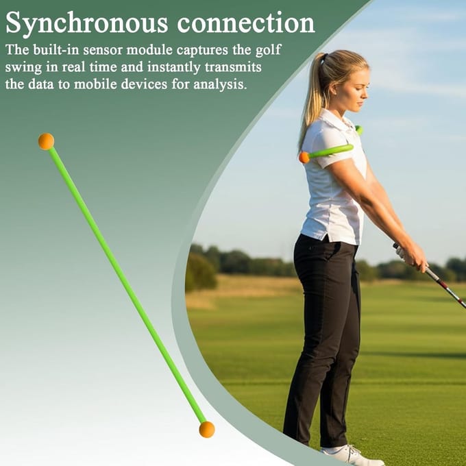 Golf Swing Trainer - Golfhulp Correctie - Golf Techniek Verbeteren - Real-time Feedback - 34 x 29.5 cm - Oranje