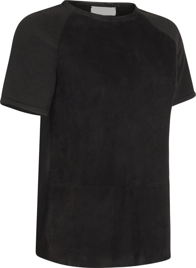 ELLIS SUEDE LEREN T-SHIRT- ZWART- MAAT M (38)