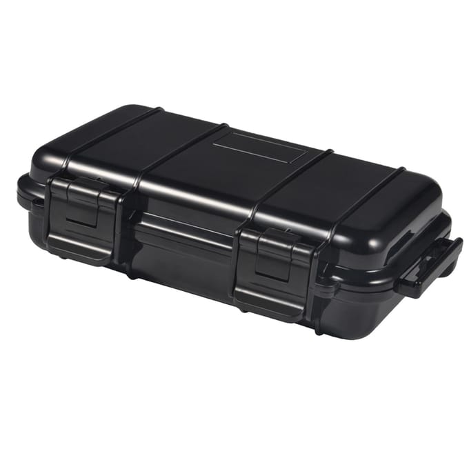 Boîte étanche antichoc pour stockage à sec avec 2 boucles en forme de U pour la pêche, le camping, la randonnée (Noir L) noir