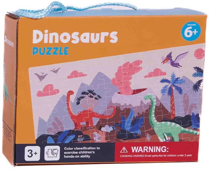 PIA Soft Toys - Puzzel "De dinosaurus Design box" - 100 Stuks - 20,2 x 16,2 x 6,5 cm