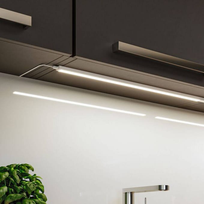 LED-onderkastverlichting Inline Startersset Tunable White 2x4W 350x26 mm 2x350lm 230/24V Wit mat