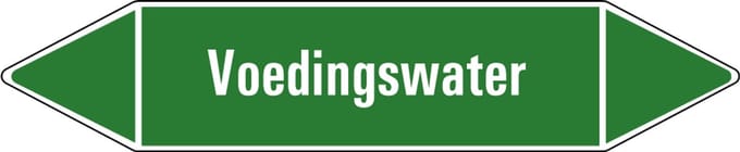 Voedingswater leidingmarkering op vel 75 x 17 mm - 8 per vel