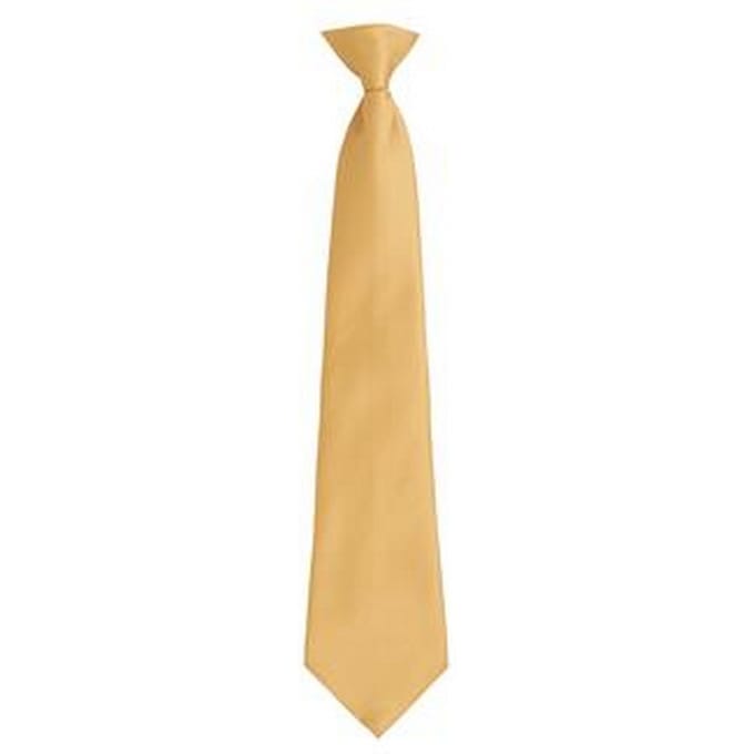 Premier Herenmode "Kleuren" Work Clip On Tie (Goud)