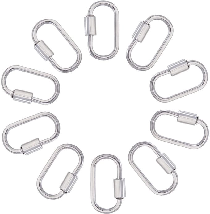Cosensi - Dailygoods - Set van 10 Ovale Schroef Karabijnhaken voor DIY Projecten