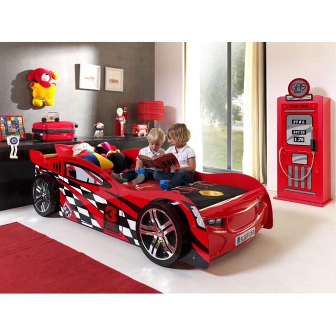 LUCEVI - Carbeds Night Speeder Bed 90x200cm - Rood