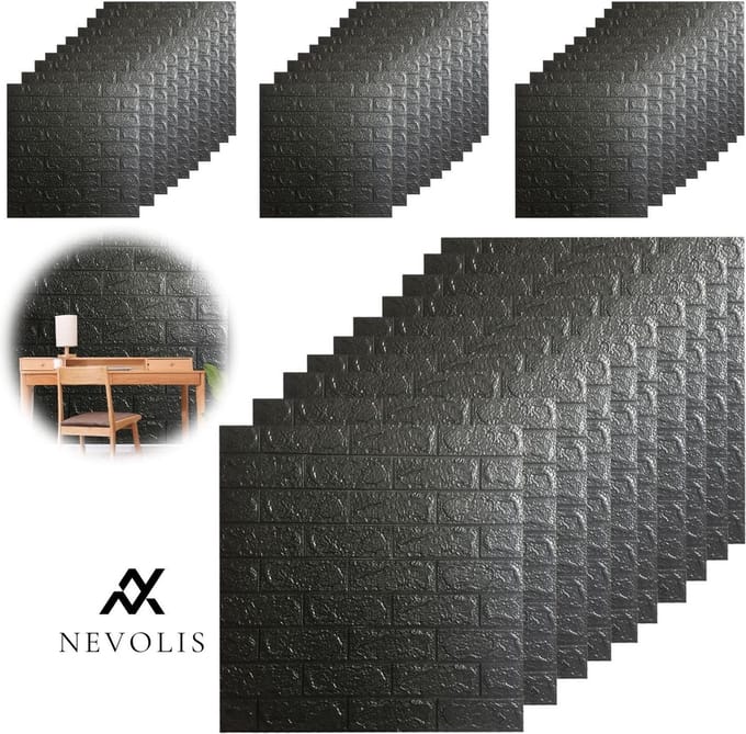 Nevolis 40-Pack 3D Wall Panels Self-Adhesive Wall Cladding PVC Waterproof Wallpaper Groove Pattern White .