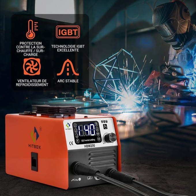 3-in-1 lasapparaat - HBM200 - MIG/MMA/LIFT TIG - 140 A - Compact draagbaar 230 V