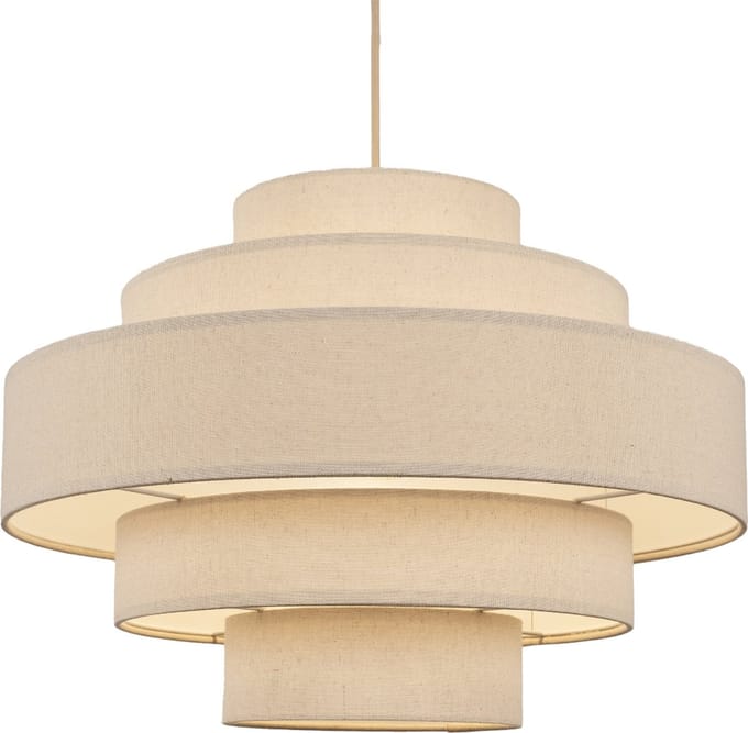 Lumidora Hanglamp 75083 - POLIGNANO - E27 - Beige - Creme - Zand - Metaal - ⌀ 52 cm