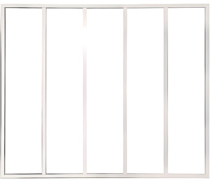 Vente-unique Glazen binnenraam in aluminium met witte poedercoating - 150 x 105 cm (B x H) - BAYVIEW